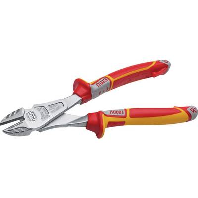 Pince avec poignée rouge et jaune. Adaptée pour saisir et couper des fils. Marquage sur l'outil indique '1000V'.