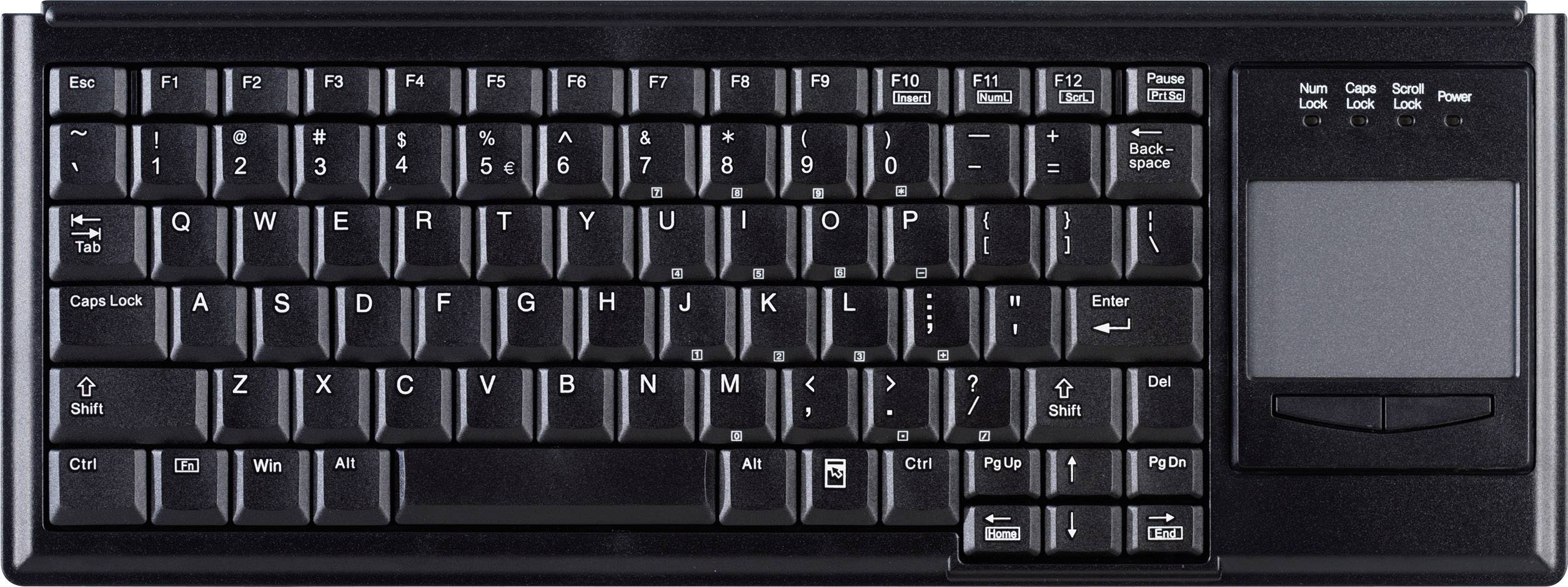Contour Active Key AK-4400-G USB Clavier allemand, QWERTZ noir pavé tactile intégré-0