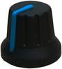 PSP 49009-BL 49009-BL Tête de bouton rotatif avec pointeur noir, bleu (Ø x H) 18.8 mm x 15.24 mm 1 pc(s)
