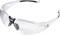 Lunettes de protection avec verres transparents et pont nasal noir, adaptées à la protection des yeux lors de travaux manuels.