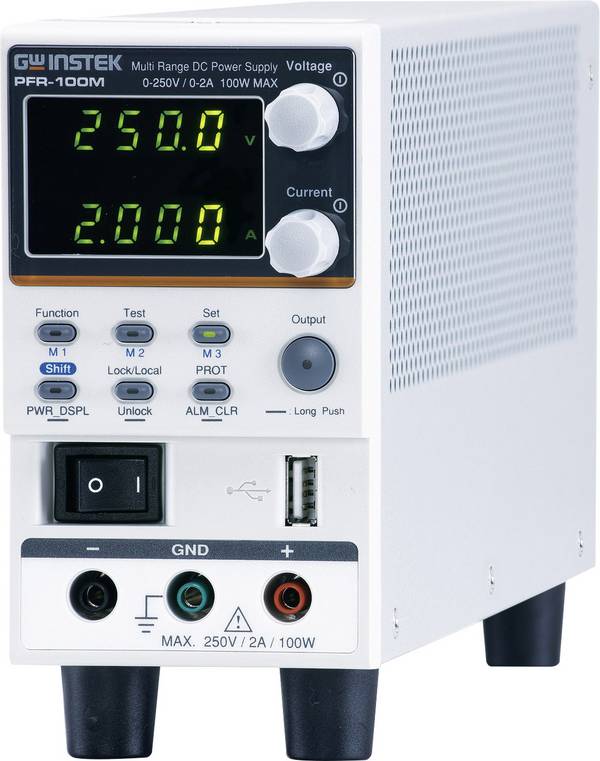 Alimentation de laboratoire réglable GW Instek PFR-100MGP  250 V (max.) 2 A (max.) 100 W RS-232, RS-485, USB, GPIB, LAN programmable