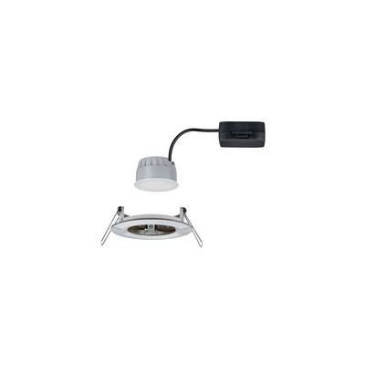 Spot encastrable avec couvercle rond et supports rabattables, relié par un câble noir pour l'alimentation électrique.