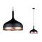Suspension noire avec bordure or rose, luminaire design moderne pour espaces de vie.