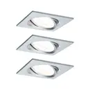 Paulmann 93456 Nova Spot encastrable jeu de 3 LED LED 18 W Aluminium (tourné)