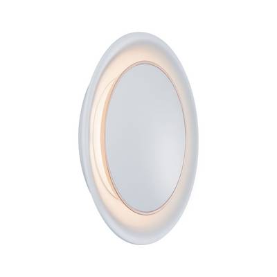 Applique murale ronde au design moderne, émettant une lumière blanche chaude, adaptée aux espaces intérieurs, offrant une répartition uniforme de la lumière.