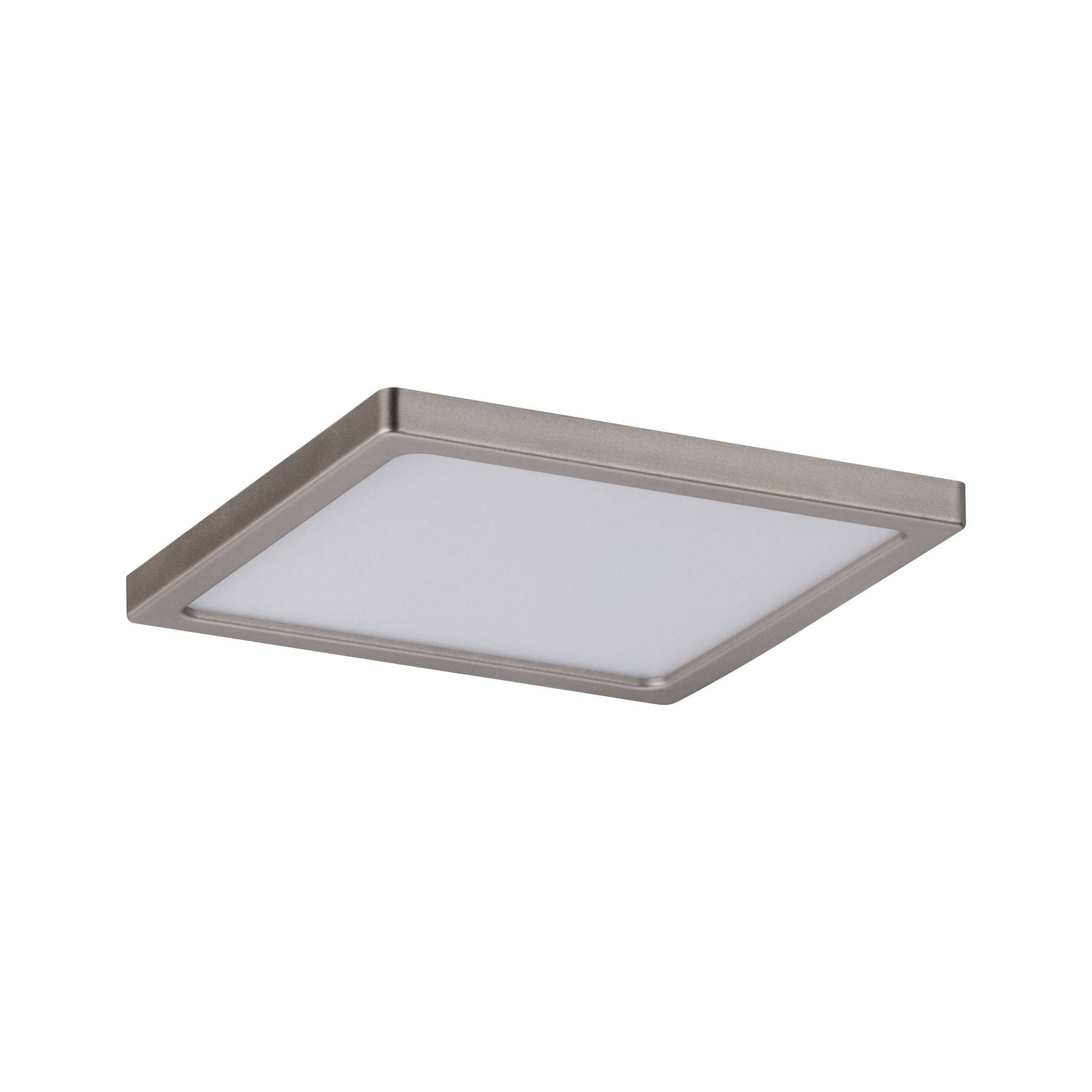 Plafonnier LED carré avec cadre en métal et diffuseur blanc. Design minimaliste pour intérieurs modernes.