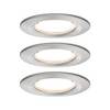 Paulmann Nova Spot encastrable pour salle de bains jeu de 3 LED LED 18 W IP44 fer (brossé)