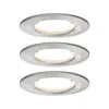 Paulmann Nova Spot encastrable pour salle de bains jeu de 3 LED LED 18 W IP44 fer (brossé)