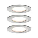 Paulmann Nova Spot encastrable pour salle de bains jeu de 3 LED LED 18 W IP44 fer (brossé)