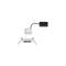Spot encastrable avec lampe LED, douille amovible, boîte de connexion noire, adapté pour installation au plafond.