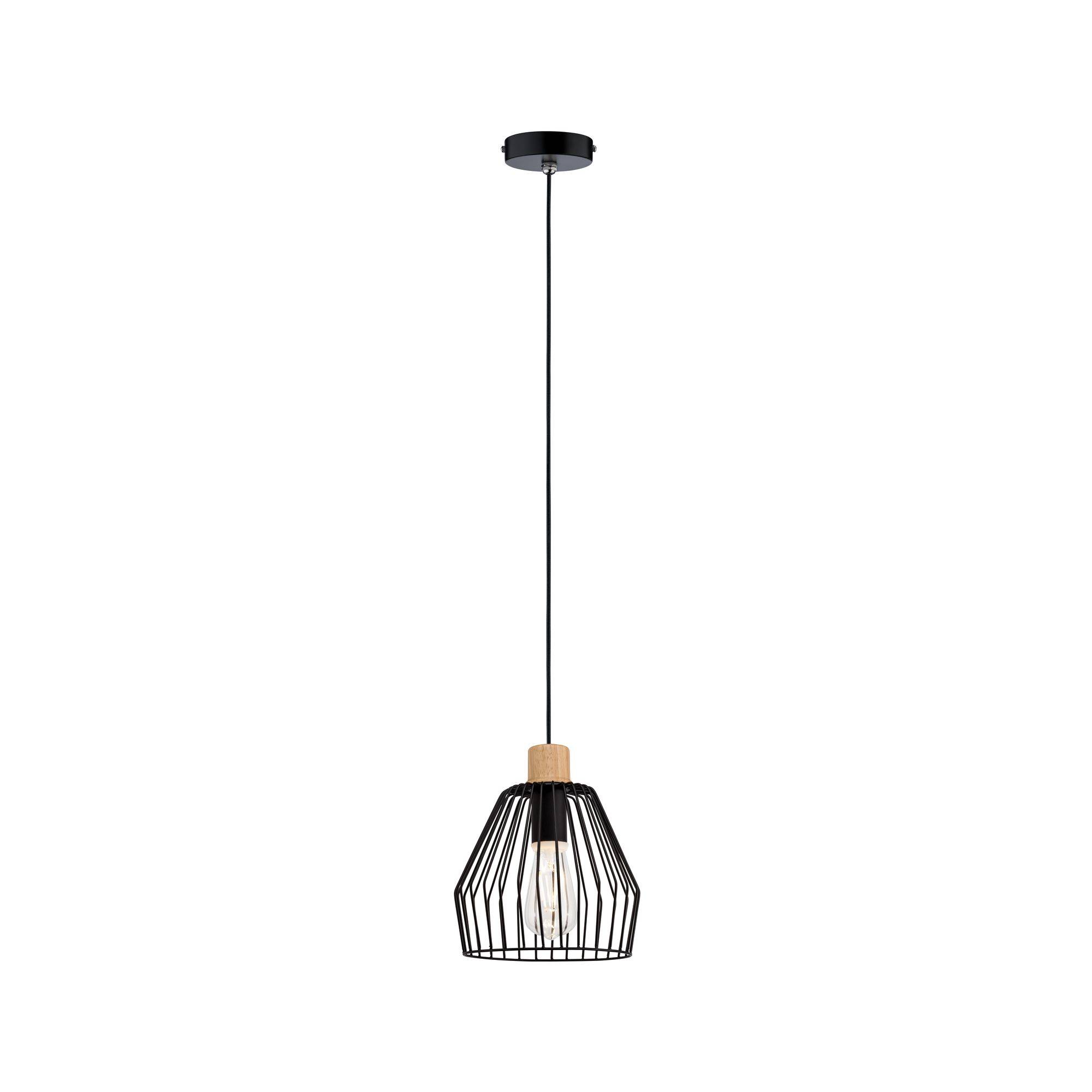Paulmann Cameo 70891 Luminaire à suspendre LED E27 20 W noir, bois