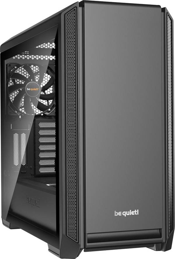 be quiet! Silent Base 601 Noir | Boîtier PC ARGB vitré, Mini ITX / Micro ATX / ATX / E-ATX, 2 ventilateurs Pure Wings 14