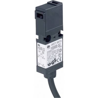'Interrupteur de sécurité HS6B-02' avec différentes spécifications techniques et certificats sur une étiquette blanche.