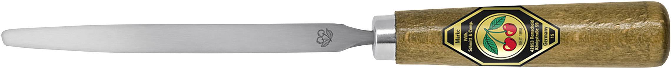 Couteau à manche en bois avec logo de lame en triskèle, couteau de meunier Gräfrath.