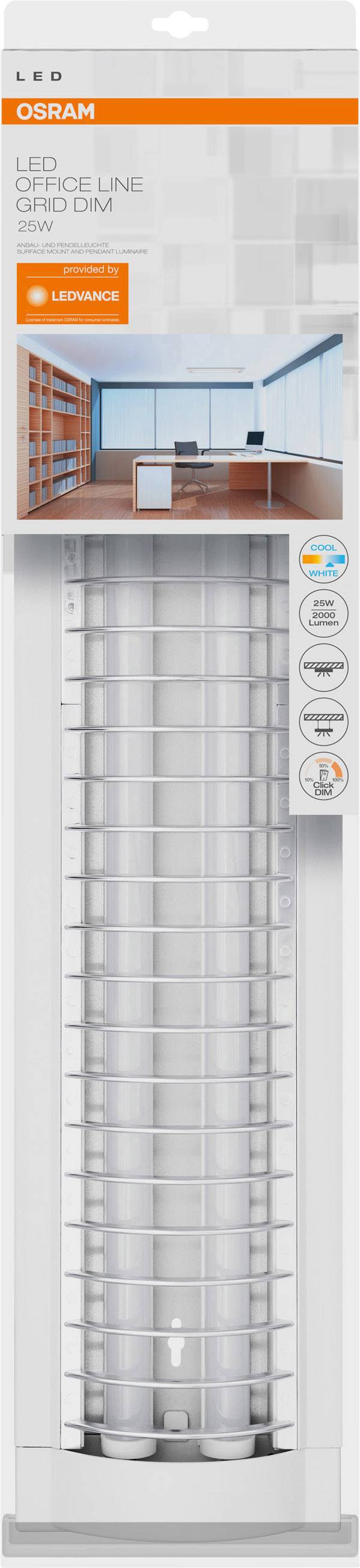 LEDVANCE 4058075271548 LED Office Line Grid DIM L Plafonnier LED T8 25 W blanc-4