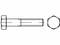 Dessin technique d'une vis à tête hexagonale, vue latérale et vue de dessus, montrant la forme et les proportions de la vis.