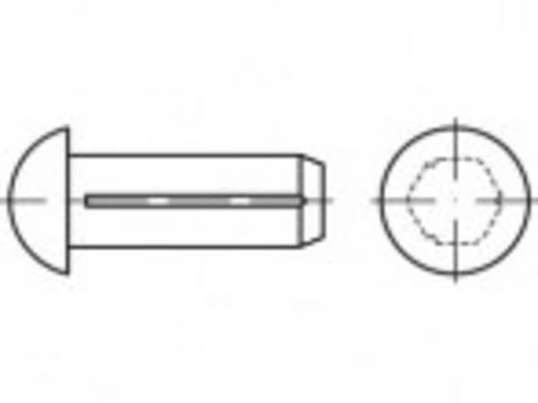 TOOLCRAFT  TO-5378982 Clou cannelé à tête bombée  2 mm acier inoxydable A2 100 pc(s)