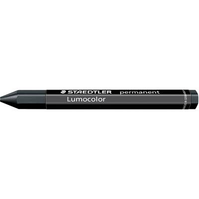 Stylo Lumocolor noir Staedtler, de forme cylindrique, adapté à différentes surfaces, à encre permanente.