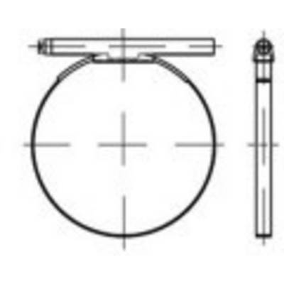 TOOLCRAFT TO-5395152 Collier de serrage DIN 3017 acier (W1), forme C1-Zk galvanisé colliers de serrage, avec boulons, mo-0