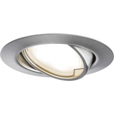 Luminaire encastré au plafond au design moderne et argenté. De forme rectangulaire avec un spot circulaire orientable pour un éclairage ciblé. Économe en énergie.