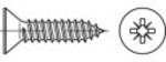 ISO 7050, acier, galvanisées. Zinguées, forme C-H avec pointe, avec empreinte cruciforme Phillips H Dimensions : 4,8 x 60 -C-H