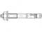 Dessin technique d'un goujon avec vis, composé d'un corps allongé fileté à son extrémité et muni d'une tête ronde.