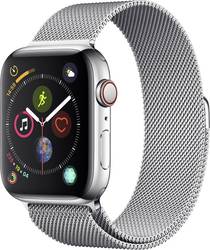Apple Watch Series 4 44 Mm Wifi Cellular Boitier En Acier Inoxydable Argent Bracelet Milanais Argent Conrad Fr