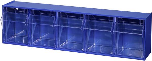 Allit  464430    Casier à tiroirs basculants  VarioPlus ProFlip 5  empilable  (l x H x P) 600 x 165 x 135 mm  bleu, transparent  1 pc(s)