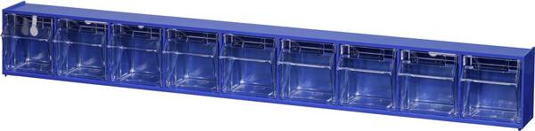 Allit  464450    Casier à tiroirs basculants  VarioPlus ProFlip 9  pliable  (l x H x P) 600 x 77 x 65 mm  bleu, transparent  1 pc(s)