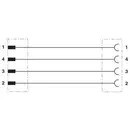 Câble de raccordement M12 Phoenix Contact SAC-4P-M12MST/10,0-PUR/M12FST 1408811 fiche droite vers raccord droit 10.00 m