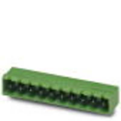 Un connecteur rectangulaire vert avec plusieurs bornes de connexion.