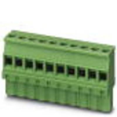 Connecteur électrique, vert, rectangulaire avec plusieurs bornes de connexion, adapté aux applications industrielles ou électroniques.