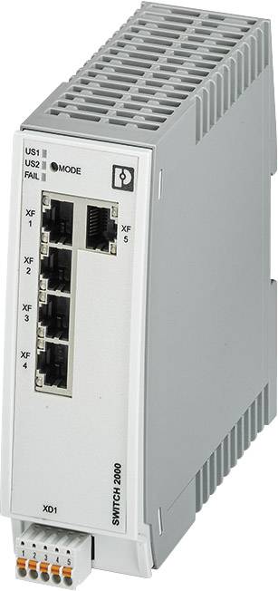 Commutateur industriel à ports Ethernet multiples, caractérisé par sa construction robuste. Adapté pour une utilisation dans les réseaux industriels.