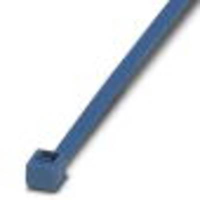 Un collier de serrage en plastique bleu.