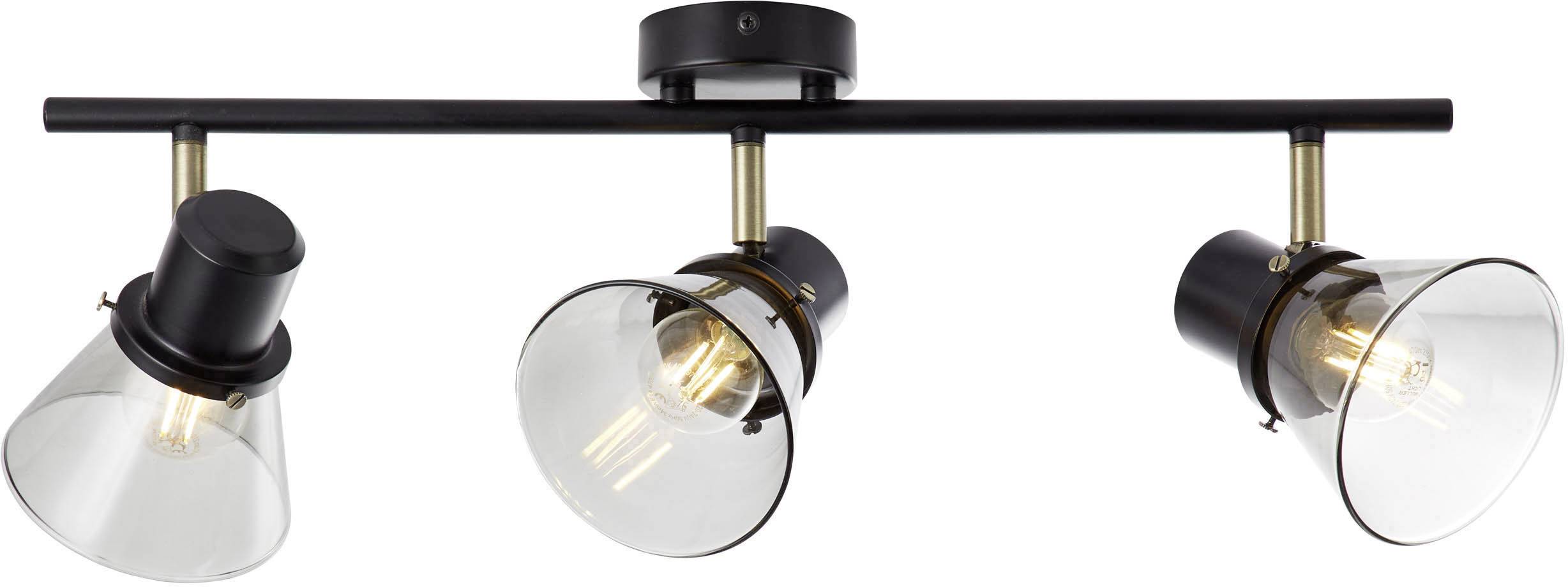 Brilliant Ronald 79316/93 Spot de plafond LED E14 120 W laiton antique, noir, fumé-3