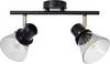 Brilliant Ronald 79313/93 Spot de plafond LED E14 80 W laiton antique, noir, fumé