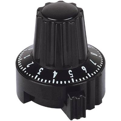 Bouton rotatif noir numéroté de 1 à 9, souvent utilisé pour régler le volume ou l'intensité sur des appareils électroniques.