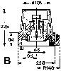 Dessin technique d'un composant avec des dimensions. Montre les positions et les espacements des éléments de fixation. Dimension en haut 473, à droite R149.