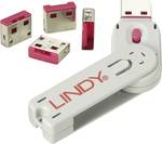 Port USB Lindy cadenas (4 pièces) avec clé : code rose
