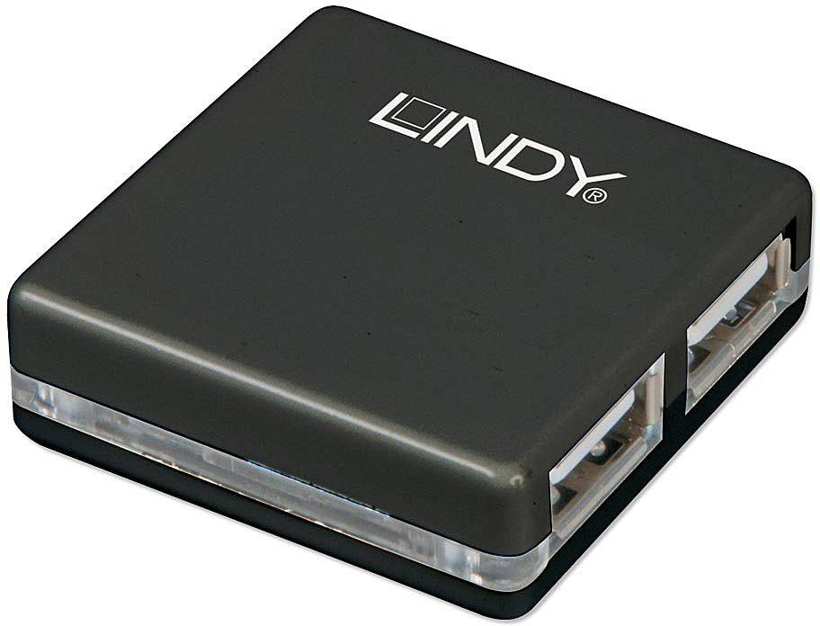 LINDY 42742 USB hub 4 ports USB type A USB 2.0 480 MBit/s Black