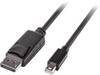Câble adaptateur LINDY Mini-Display / DisplayPort Fiche mâle Mini DisplayPort, Fiche mâle DisplayPort 2.00 m noir 41646 contacts dorés Câble DisplayPort