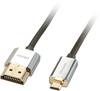 Câble de raccordement LINDY HDMI Fiche mâle HDMI-A, Fiche mâle HDMI-Micro-D 2.00 m noir 41682 Câble HDMI
