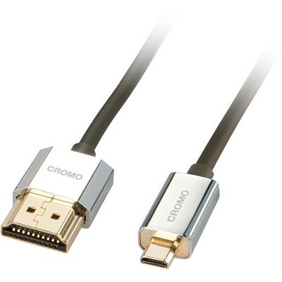 Câble de raccordement LINDY HDMI Fiche mâle HDMI-A, Fiche mâle HDMI-Micro-D 2.00 m noir 41682 Câble HDMI-0