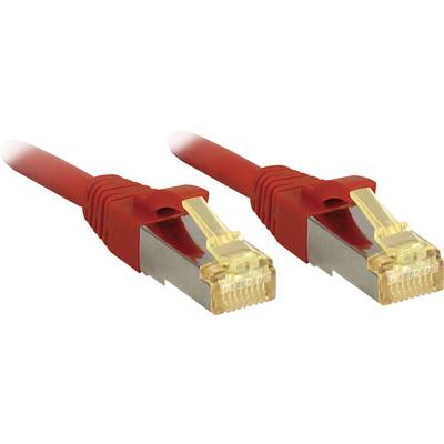 Deux câbles Ethernet rouges avec des connecteurs transparents, utilisés pour la transmission de données dans les réseaux.