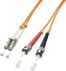 LINDY 46492 fibre optique FO Câble de raccordement 3.00 m orange [1x LC mâle - 1x ST mâle] 50/125 µ Multimode OM2