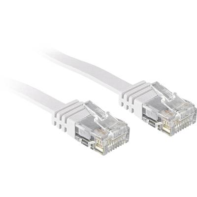 LINDY 47504 RJ45 Câble réseau, câble patch CAT 6 U/UTP 5.00 m blanc avec cliquet d'encastrement 1 pc(s)