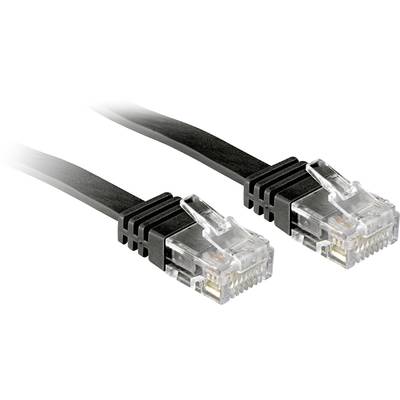 LINDY 47525 RJ45 Câble réseau, câble patch CAT 6 U/UTP 10.00 m noir avec cliquet d'encastrement 1 pc(s)
