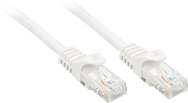 LINDY 48201 RJ45 Câble réseau, câble patch CAT 6 U/UTP 0.50 m blanc avec cliquet d'encastrement 1 pc(s)