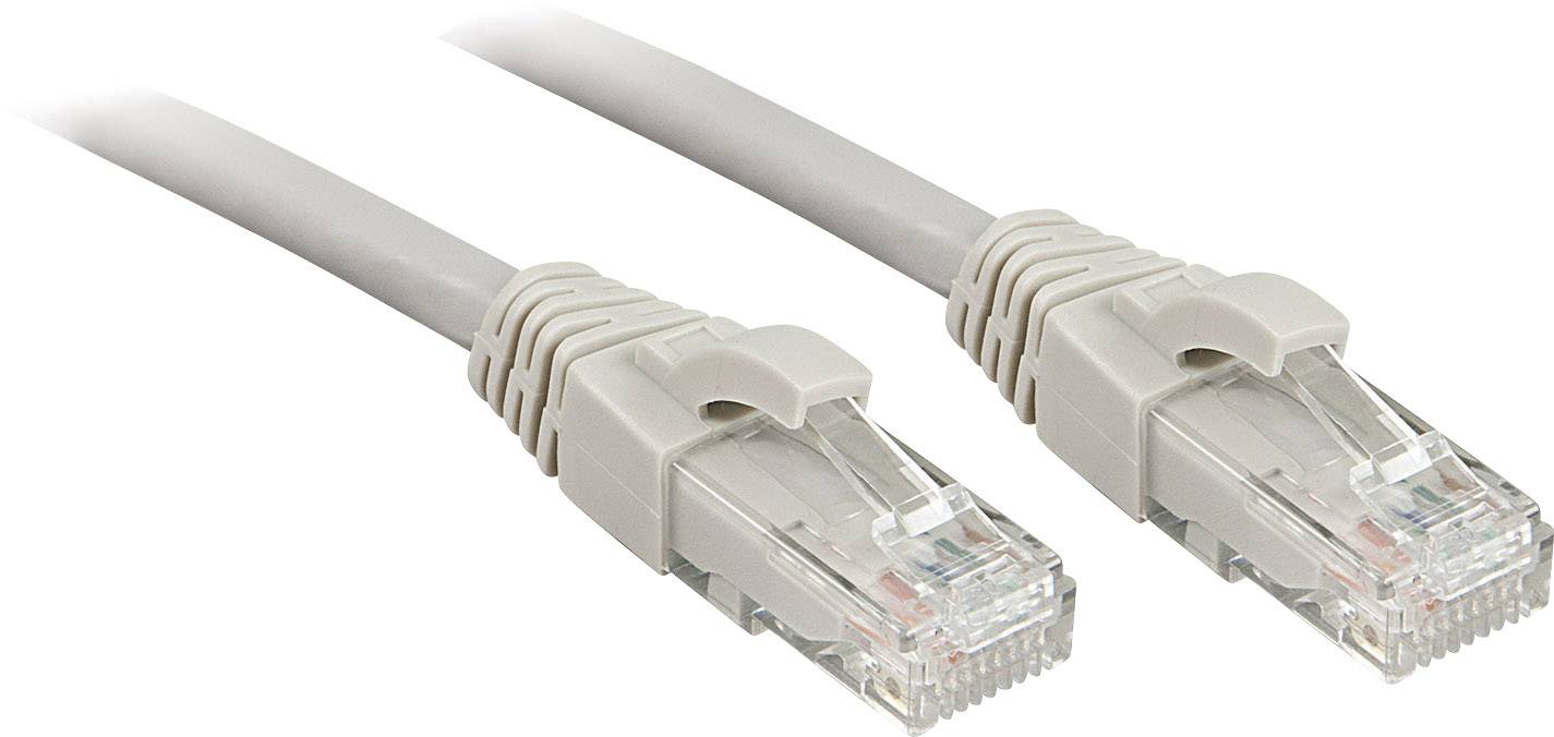 LINDY 45400 RJ45 Câble réseau, câble patch CAT 6 U/UTP 0.30 m gris avec cliquet d'encastrement 1 pc(s)