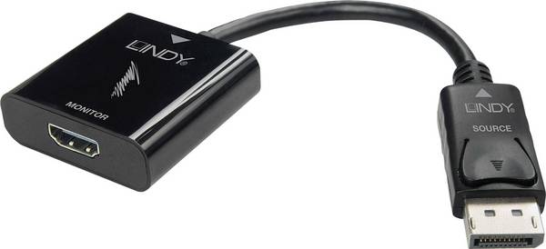 Câble adaptateur moniteur LINDY 41068 4K [1x DisplayPort mâle - 1x HDMI femelle] noir  1 pc(s)